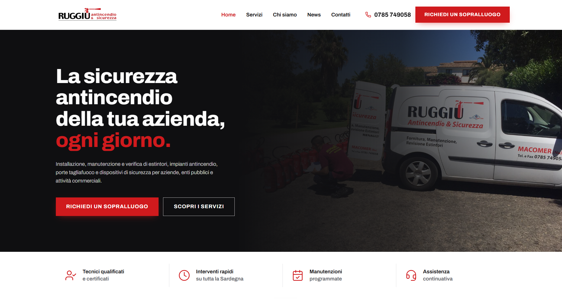 Home del nuovo sito Ruggiu Antincendio
