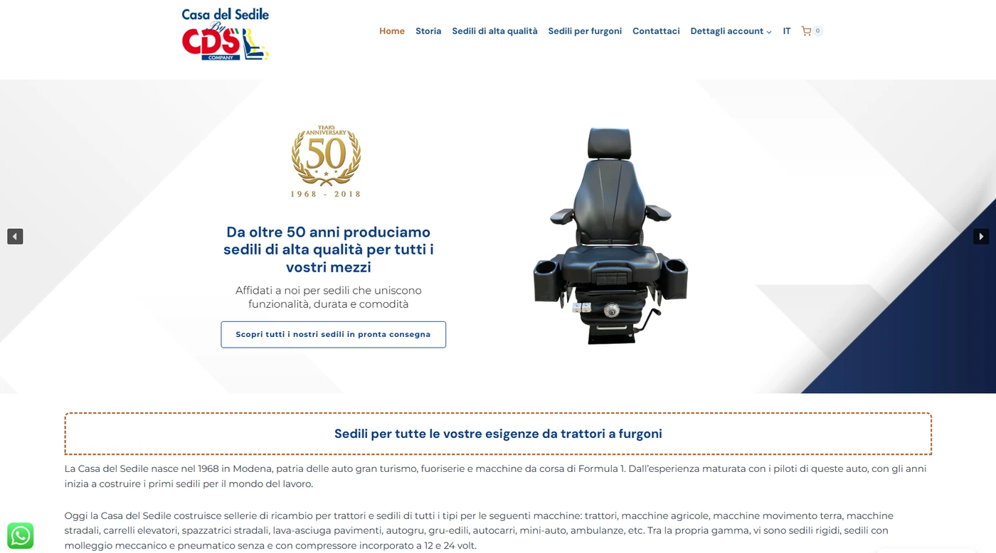 Screenshot del sito CDS Company – Casa del Sedile