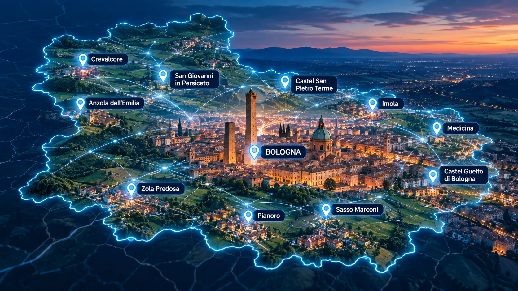 Realizzazione siti web Bologna, Castel San Pietro Terme, Imola, Medicina, San Giovanni in Persiceto, Anzola dell'Emilia, Bazzano, Sasso Marconi e provincia di Bologna
